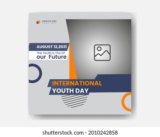 Creative vector of social media post template for Youth day, Happy Youth Day, Perfect for social media post, background and web social media ads.