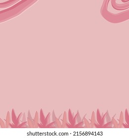 Creative vector of social media story. With pink background template for text and image design with cool autumn shapes and abstract line art.