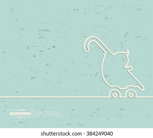 Creative vector stroller. Art illustration template background. For presentation, layout, brochure, logo, page, print, banner, poster, cover, booklet, business infographic, wallpaper, sign, flyer.