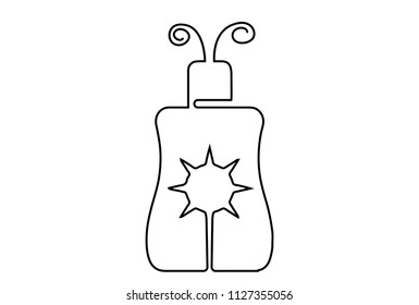 Creative vector Suntan cream. One line style illustration