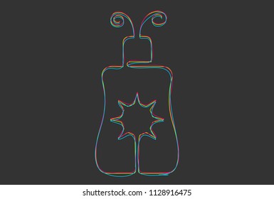 Creative vector Suntan cream. One line style illustration