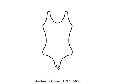 Creative vector Swimsuit. One line style illustration