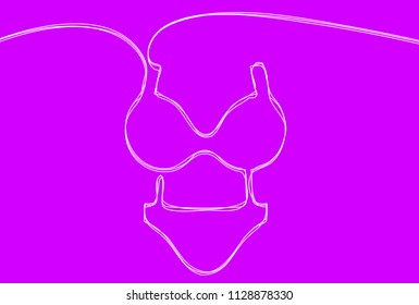 Creative vector Swimsuit. One line style illustration
