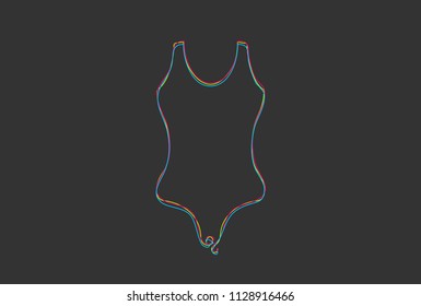 Creative vector Swimsuit. One line style illustration