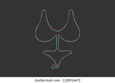 Creative vector Swimsuit. One line style illustration
