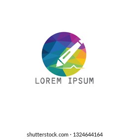 Creative vector symbol for article writing.  Publisher and publication logo design. Education sign.