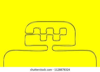 Creative vector Taxi. One line style illustration