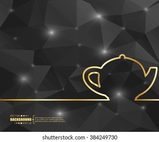 Creative vector teapot. Art illustration template background. For presentation, layout, brochure, logo, page, print, banner, poster, cover, booklet, business infographic, wallpaper, sign, flyer.
