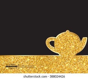 Creative vector teapot. Art illustration template background. For presentation, layout, brochure, logo, page, print, banner, poster, cover, booklet, business infographic, wallpaper, sign, flyer.