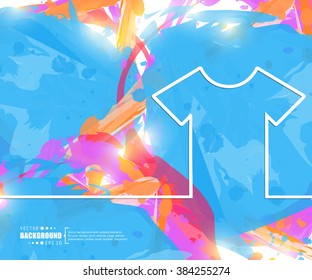 Creative vector tee shirt. Art illustration template background. For presentation, layout, brochure, logo, page, print, banner, poster, cover, booklet, business infographic, wallpaper, sign, flyer.