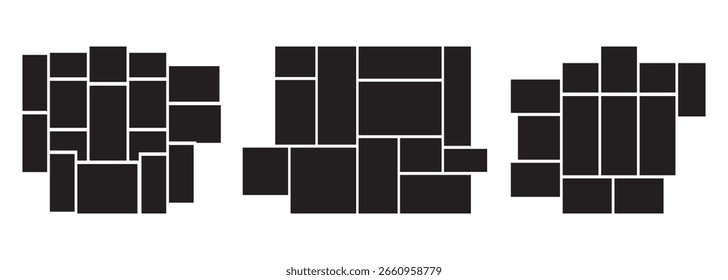 Creative vector Template Collage. Photo collage frames template for interior design. Photo collage set. 