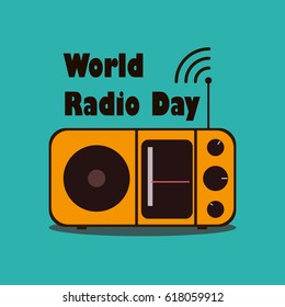 plantilla vectorial creativa para el Día Mundial de la Radio, ilustración, 13 de febrero.