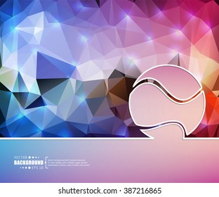 Creative vector tennis ball. Art illustration template background. For presentation, layout, brochure, logo, page, print, banner, poster, cover, booklet, business infographic, wallpaper, sign, flyer.