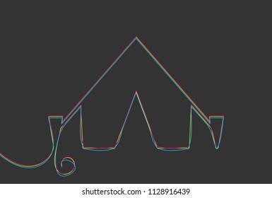 Creative vector Tent. One line style illustration