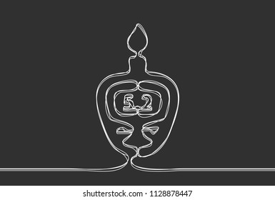 Creative vector testing blood glucose. One line style glucometer illustration