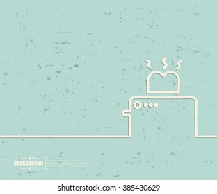 Creative vector toaster. Art illustration template background. For presentation, layout, brochure, logo, page, print, banner, poster, cover, booklet, business infographic, wallpaper, sign, flyer.