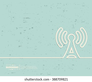 Creative vector TV tower. Art illustration template background. For presentation, layout, brochure, logo, page, print, banner, poster, cover, booklet, business infographic, wallpaper, sign, flyer.