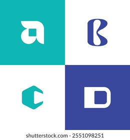 Creative vector typography design of the alphabet A B C D in a modern and artistic style. Perfect for posters, branding, or digital artwork. High-quality and fully customizable.