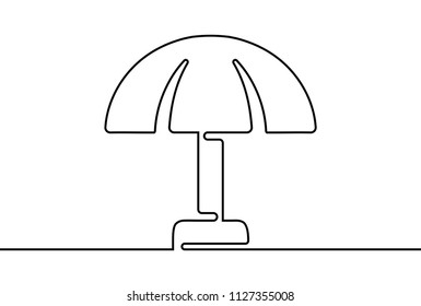 Creative vector Umbrella. One line style illustration