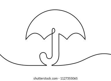 Creative vector Umbrella. One line style illustration