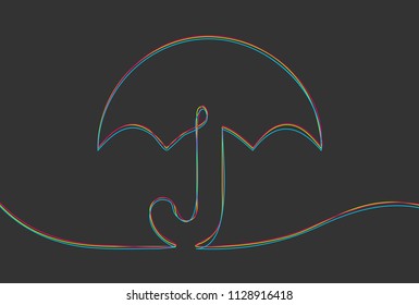 Creative vector Umbrella. One line style illustration
