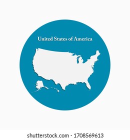 Kreative Vektorillustration Vereinigte Staaten von Amerika Land Kreativkarte einzeln auf Hintergrund. Flache Zustandsvorlage für Reise, Muster, Fest-Poster. Nationales schönes Punktkonzept, modernes Zeichenkonzept