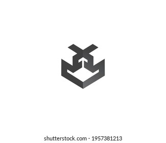 Creative vector universal icon logo design concept. Polygon line shape logo