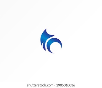 creative vector universal logo design icon with blue color concept