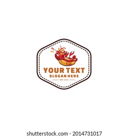 creative vector vintage lobster and bread logo