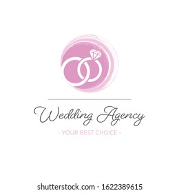Creative vector wedding agency logo template with rings