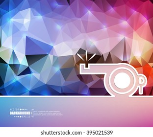 Creative vector whistle. Art illustration template background. For presentation, layout, brochure, logo, page, print, banner, poster, cover, booklet, business infographic, wallpaper, sign, flyer.