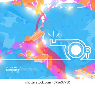 Creative vector whistle. Art illustration template background. For presentation, layout, brochure, logo, page, print, banner, poster, cover, booklet, business infographic, wallpaper, sign, flyer.