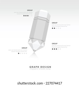 Creative vector white pencil for infographic template