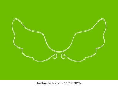 Creative vector Wings. One line style illustration