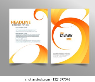creative vector yellow and white business brochure. Cover design template. modern abstract background yellow and red waves .EPS 10 
