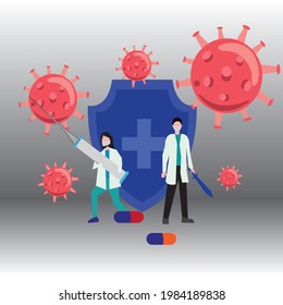 Vectores creativos sobre el problema del virus pandémico.