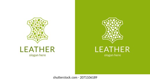 Creative vegan leather logo. Vector illustration.