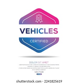 Creative (Vehicles) Certified badge, vector illustration.
