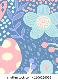 Creative versatile artistic flower background. Creative hand drawn textures.Contemporary art. Fashionable graphic design for banner, poster, postcard, cover, invitation, poster, brochure or header.