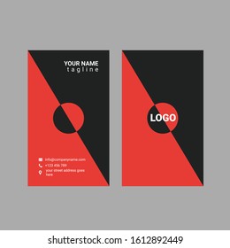 Creative Vertical Business Card design, two color combinations, clean creative Vector Modern two part, print template