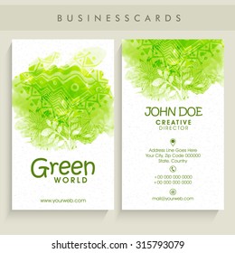 Creative Vertical Business Card Or Visiting Card Set With Front And Back Side Presentation.