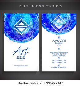 Creative Vertical Business Card, Visiting Card or Name Card set with abstract design.
