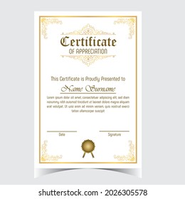 Creative Vertical Certificate Design Template 