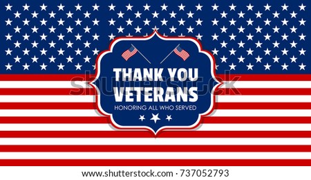 Creative veterans day background and greetings for united states of america. Patriotic vector elements and objects with american flag on background. Can be used for posters, banners, greetings, etc. 