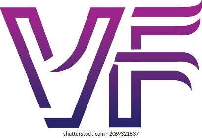 Diseño de icono del logotipo de VF creativo
