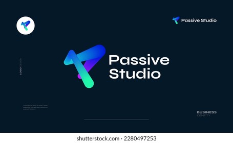 Creative and Vibrant Letter P Logo Design with Colorful Gradient Concept. P Logo with Blend Style