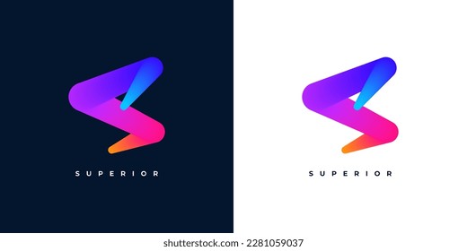 Diseño del logotipo de la letra S creativa y vibrante con el concepto de gradiente colorido. Logotipo S con estilo de mezcla