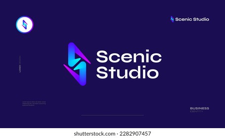 Creative and Vibrant Letter S Logo Design with Colorful Gradient Concept. Suitable for Business and Technology Logo