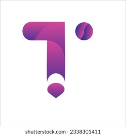 Diseño de logotipo de letra T creativa y vibrante con concepto de degradado colorido