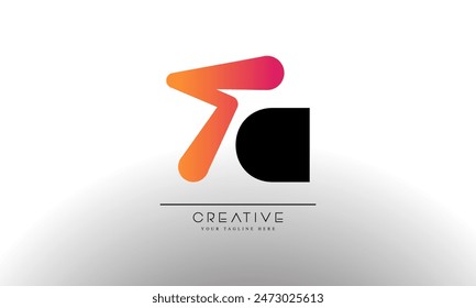 Creative and Vibrant Letter TC Logo Design with Colorful Gradient Concept. 